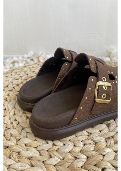 Kahverengi Süet Rahat ve Şık Günlük Kadın Terlik TMD2025002 fırsatları