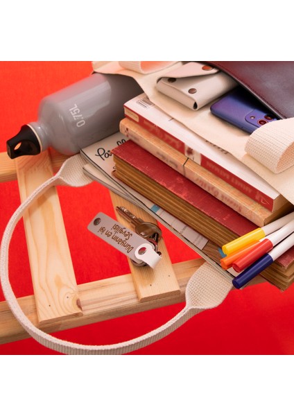 Yeşil & Kırmızı, Kafe Müşterilerine Teşekkür Hediyesi, 50’li Set, Isim Yazılabilen Deri Anahtarlık