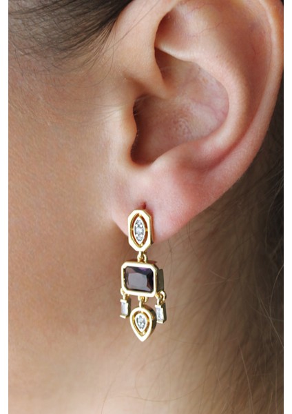 Vıp Çelik Renkli Zirkon Taşlı Çakra Küpe - Küçük Model modelleri