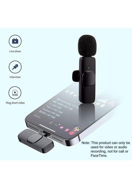 2 Adet Kablosuz Yaka Mikrofonu Type-C 2'li Mini Mikrofon K9 fırsatları
