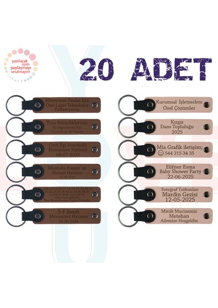 A Kahve & Pudra, Fotoğrafçılık Kursu Katılımcılarına Hatıra 20’li Set, Kişiye Özel Yazılı Anahtarlık