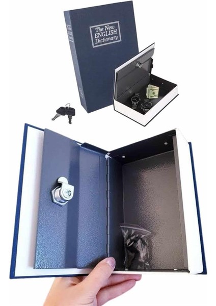 Gizli Kasa Kilitli Sözlük Görünümlü 18CM Gizli Kasa Büyük Boy Anahtarlı