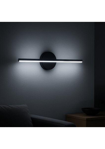 Modern Kablosuz Tak Çalıştır Ledli Elektrikli Aplik Banyo Tablo Ayna Siyah Kasa 220V Gün Işığı Beyaz
