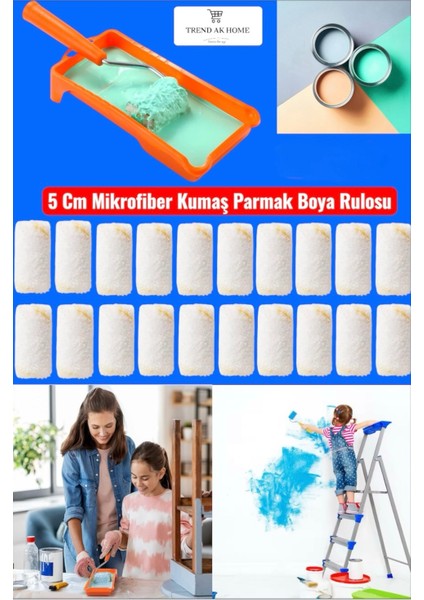 5 cm Mikrofiber Kumaş Parmak Rulo Yedek Başlığı (50 Adet) modelleri