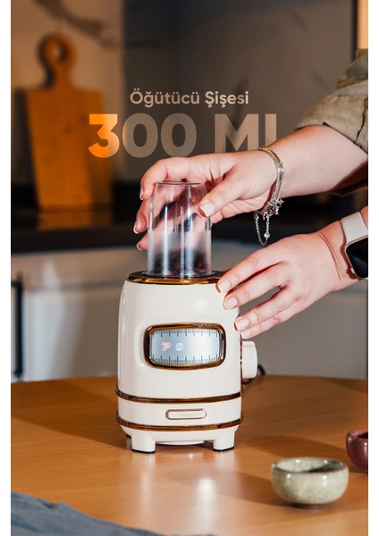 Kişisel Blender Seti Öğütücülü Smoothie Şişeli Blender 1,0 Litre Blendir Seti FR-BL01 Retroblend modelleri