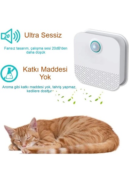 Akıllı Evcil Hayvan Koku Arıtma Cihazı USB Şarjlı Deodorant ve Sterilizasyon Özellikli indirimleri