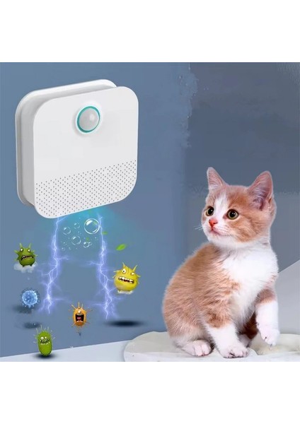 Akıllı Evcil Hayvan Koku Arıtma Cihazı USB Şarjlı Deodorant ve Sterilizasyon Özellikli