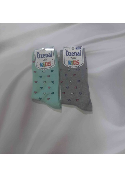Mor Minik Kalp Desenli Renkli %90 Cotton %10 Elastan Rahat Kullanışlı Kız Çocuk Soket Çorap fırsatları