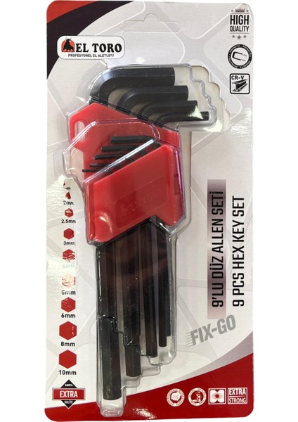 9’lu Düz Alyan Seti 180 mm