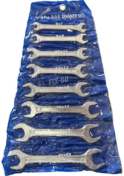 8 Parça Çelik Açık Ağız Anahtar Takımı