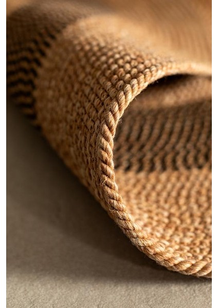 Yeni Sezon Alsace Yuvarlak Kilim - Naturel/siyah - 120 cm - Naturel/siyah indirimleri