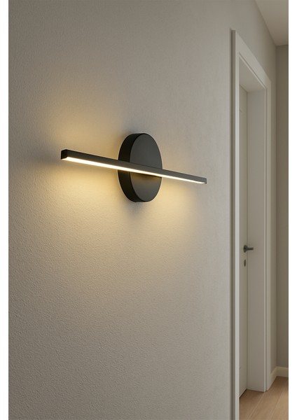 Modern Kablosuz Tak Çalıştır Ledli Elektrikli Aplik Banyo Tablo Ayna Siyah Kasa 220V Gün Işığı Beyaz