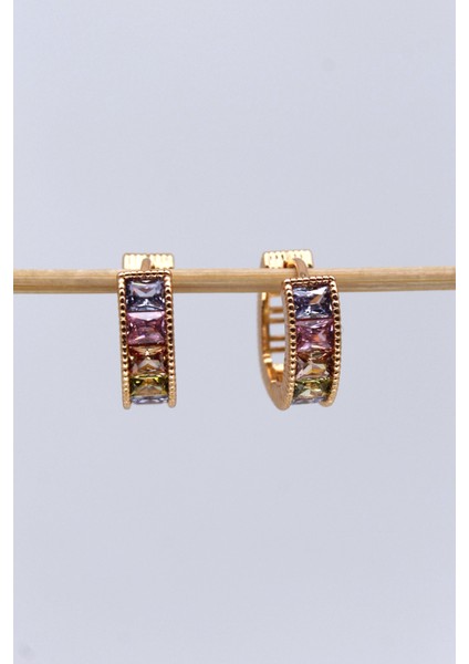 Vip Çelik Renkli Zirkon Taşlı Dokulu Oval Halka Küpe fiyatları