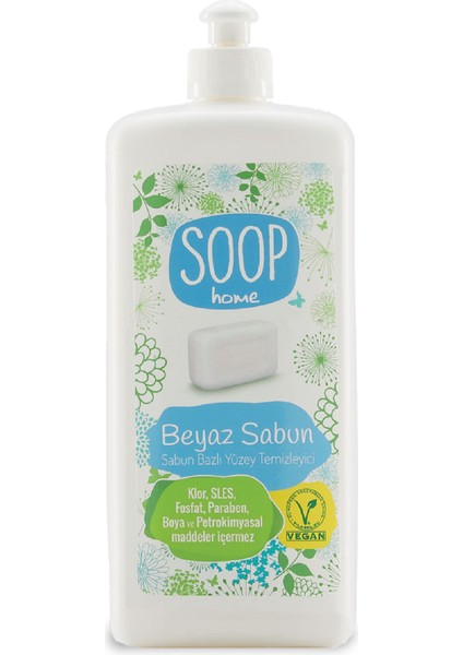 Home Beyaz Sabun Yüzey Temizleyici 3 x 1 L | Bitkisel Yağ Sabunu Bazlı | Klor SLES Fosfat Paraben Boya İçermez | İz Ve Leke Bırakmaz, Çizmeden Temizler, Durulama Gerektirmez |