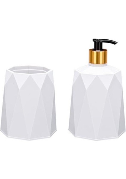 ELF-577 Geo 2'li Diş Fırçalık ve Sıvı Sabunluk Lavabo Takımı