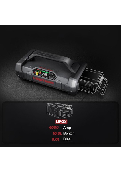 Lokithor Lıpox 14.8VOLT Li-Polimer 4000A Takviye Gücü Apartx ile Uyumlu Yedek Akü fırsatları