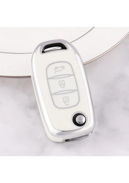 Renault Megane 4 Clio 5 Captur Taliant Express Sustalı 3 Buton Nano Anahtar Kılıfı Beyaz Gümüş Renk fiyatları