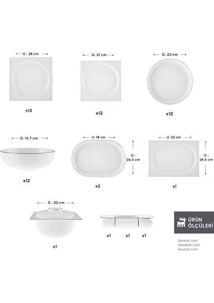 Red Carpet Collection Fine Pearl Extra Nish 58 Parça 12 Kişilik Yemek Takımı Platin fiyatları