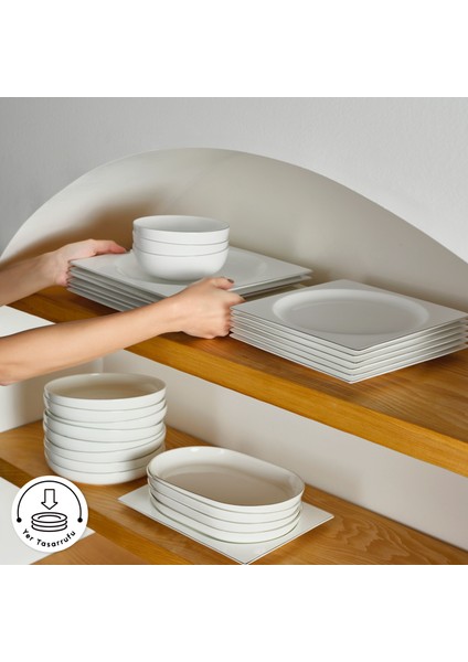 Red Carpet Collection Fine Pearl Extra Nish 58 Parça 12 Kişilik Yemek Takımı Platin