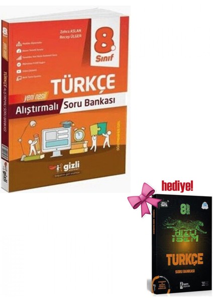 Gizli 8. Sınıf Lgs Türkçe Alıştırmalı Soru Bankası + Türkçe Soru