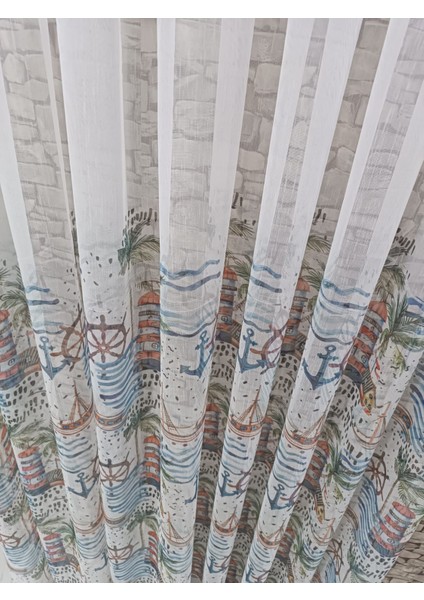 Çocuk Perdesi Tül Perde Deniz Manzaralı Genç ve Çoçuk Odaları Için 1/3 Pileli fırsatları