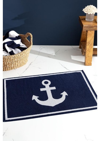 Yeni Sezon Anchor Ayak Havlusu - Lacivert - 50X80 cm - Lacivert