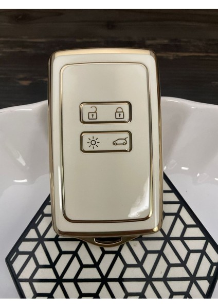 Renault Megane 4 Dacia,kadjar,clio Beş,beyaz Renk 4 Buton Nano Yüksek Kalite Silikon Kumanda Kılıfı