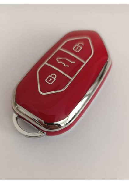 Togg T10X 3 Tuşlu Smart Nano Koruma Anahtar Kılıfı Kırmızı Gümüş Silver Renk Yüksek Kalite fiyatları