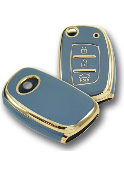 Lüx Hyundai Bayon I10 I20 IX35 Elantra Tucson Anahtar Kılıfı Sustalı Model Gri Gold Altın Renk modelleri