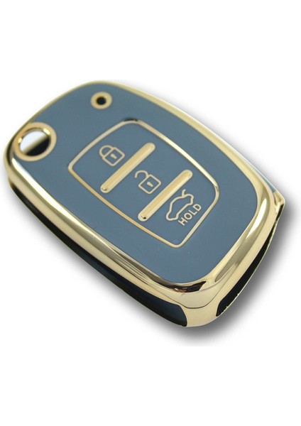 Lüx Hyundai Bayon I10 I20 IX35 Elantra Tucson Anahtar Kılıfı Sustalı Model Gri Gold Altın Renk fırsatları