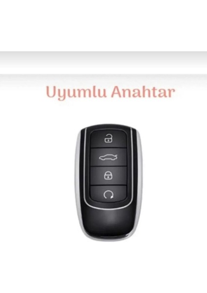 Lüx Chery Tiggo 8 Pro Omoda 5 Tiggo 7 Avantgarde Nano Anahtar Kılıfı Siyah Gümüş Silver Renk fiyatları