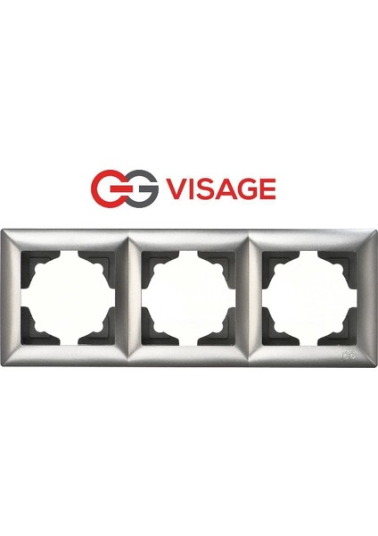 Visage Ambiance Füme 3 Lü Çerçeve - Priz ve Anahtar Için Uyumlu Çerçeve