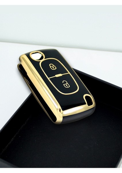Citroen C3 Peugeot 307 2 Buton Sustalı Siyah Nano Oto Anahtar Kumanda Kabı Kılıfı Gold Siyah Renk indirimleri