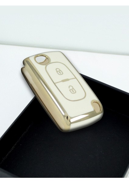 Citroen C3 Peugeot 307 2 Buton Sustalı Beyaz Oto Anahtar Kumanda Kabı Kılıfı indirimleri