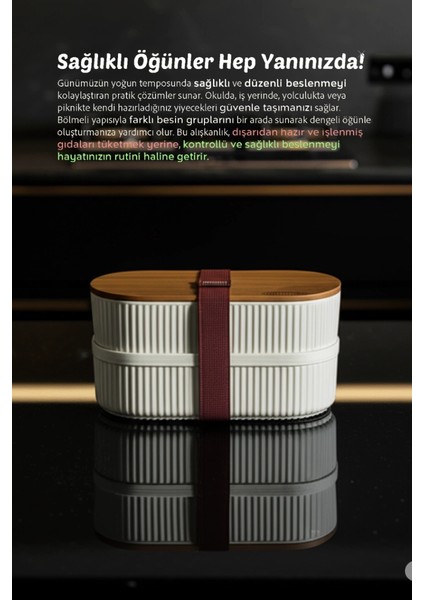 Bambu Kapaklı Lunch Box Kahvaltılık Saklama Kabı Large Bölmeli fiyatları