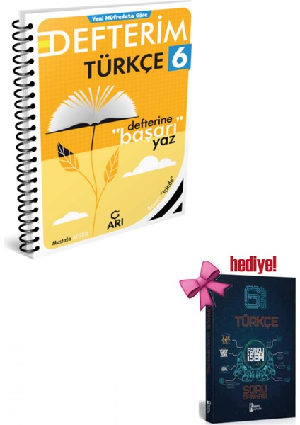 Arı 6. Sınıf Türkçemino Türkçe Defterim + Türkçe Soru Hediyeli