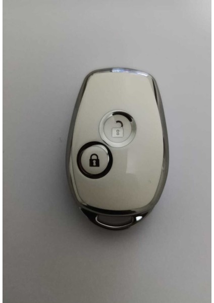 Renault Clio 3 Dacia Duster 2 Buton Nano Anahtar Kılıfı Beyaz Gümüş Silver Renk fiyatları