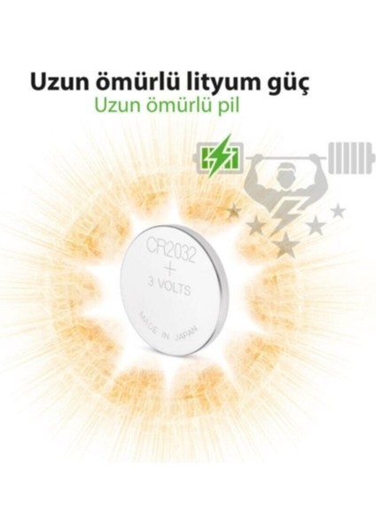Batteries CR2032 Lityum Düğme Pil, 3 Volt, 5'li Kart - Egc-6 modelleri
