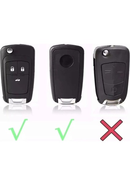 Opel Astra J Insignia Mokka 3 Buton Sustalı Nano Anahtar Kılıfı Siyah Gümüş Silver Renk fiyatları