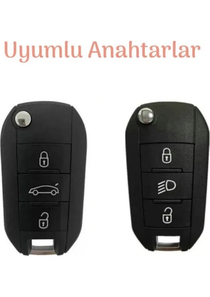 Peugeot 3008 208 308 Rifter Citroen C4 Opel Combo Sustalı Farlı Nano Anahtar Kılıfı Beyaz Gümüş Renk fiyatları