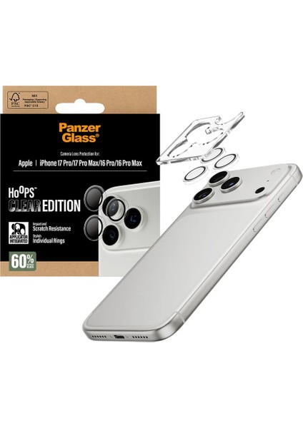 Apple iPhone 17 Pro Şeffaf Kamera Lens Koruyucu (Hizalama Aparatlı)