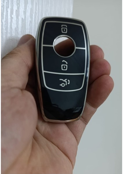 Mercedes Benz 4 Buton 2017-2020 Arası Fbs4 Tip Smart Nano Anahtar Kılıfı Siyah Gümüş Renk fiyatları