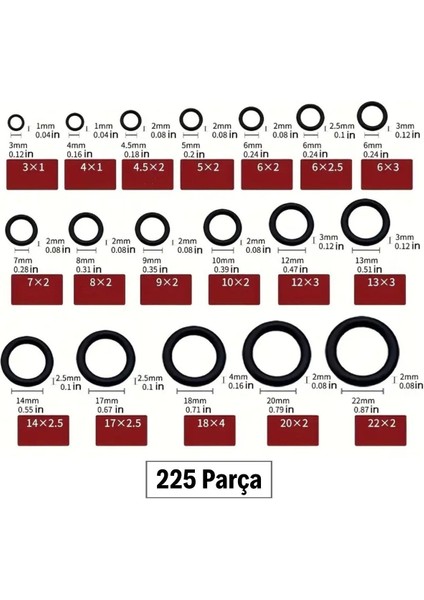 225 Parça Kauçuk Conta Seti ,kendiliğinden Saklama Kutulu O Halkası Seti (4172) fırsatları