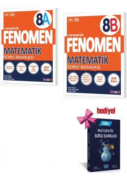 Fenomen 8. Sınıf Matematik A + B Soru Bankası Seti + Matematik So