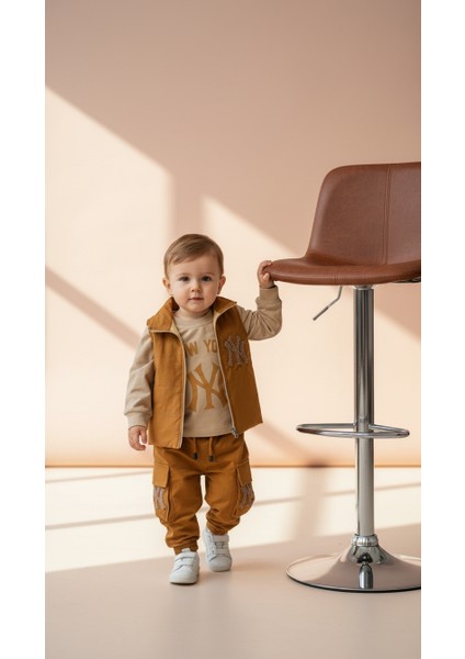 Erkek Çocuk Yelek Body Pantolon Alt Üst Takım 3'lü fiyatları