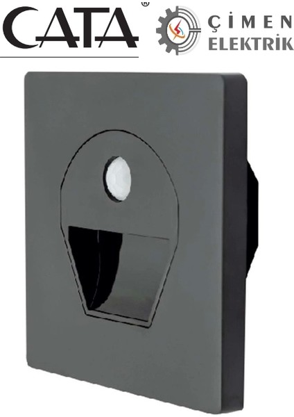 Cata Ct 5170 1W Füme Kasa Sensörlü Koridor Aydınlatması 6400K Beyaz Işık