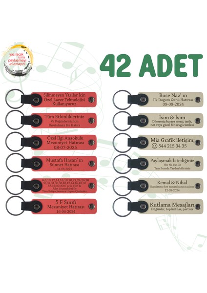 N Çiçeği & S Kahve, 42’li Set, Kişisel Yazılı Hatıra Anahtarlık, Şirket Yıl Dönümüne Değer Katan Anı