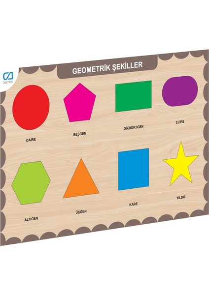 CAAHS-3204 Ca Games Ahşap Geometrik Şekiller Bul-Tak fiyatları