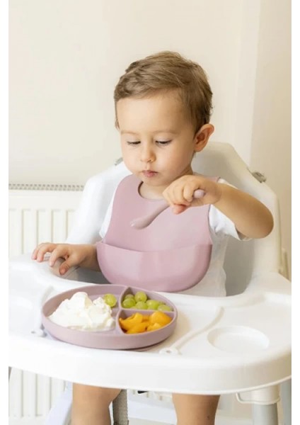 Mdb Pembe 3’lü Silikon Yemek Seti – Önlük + Diş Kaşıyıcılı Kaşık + Vakumlu Tabak fırsatları