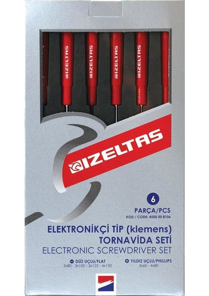 Izeltaş 4500 Elektronikçi Tiptornavida Seti 6 Parça